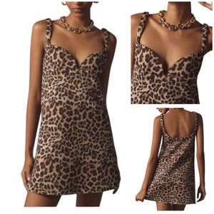 Anthropologie Dhruv Kapoor leopard print scuba mini dress size XL